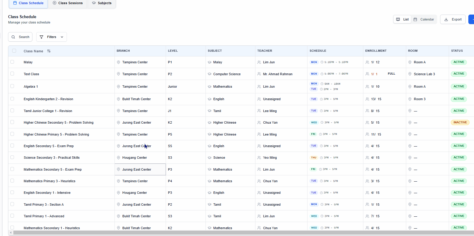Class & Attendance Tracking